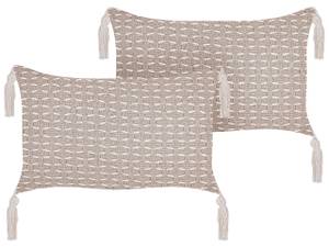 Kissen 2er Set HAKONE Beige - Taupe - 45 x 25 cm