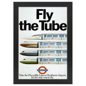 Bilderrahmen Poster 1977 Fly the Tube Schwarz