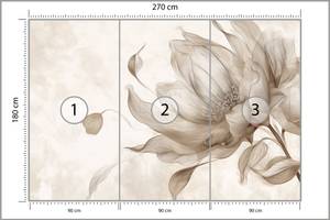 Fototapete Blume Pflanze Natur Beige - Braun - Grau - Papier - Textil - 270 x 180 x 180 cm