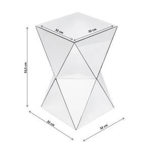 Table d'appoint Luxury Triangle Argenté - Verre - 32 x 54 x 32 cm