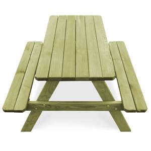 Table de pique-nique pour enfants 45148 Vert - Bois massif - Bois/Imitation - 90 x 58 x 90 cm