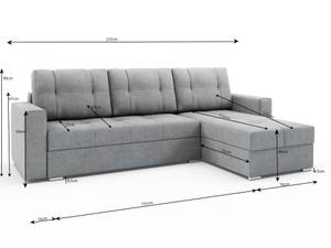 Ecksofa KARI Schwarz - Ecke davorstehend rechts