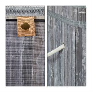 Lot de 3 paniers à linge bambou gris Gris - Blanc