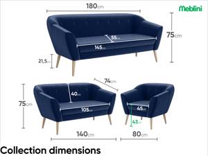 Sofa Doris (3-Sitzer) Blau