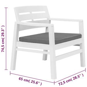 Outdoor-Lounge-Set (4-teilig) Weiß - Kunststoff - 133 x 75 x 65 cm