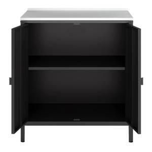 Armoire de jardin Bolognano Noir - Métal - 80 x 92 x 50 cm