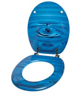 WC-Sitz Tropfen Blau - Holzwerkstoff - 38 x 6 x 47 cm