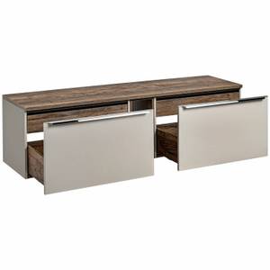 Waschtischunterschrank in Taupe 180cm Braun - Holzwerkstoff - 181 x 49 x 46 cm