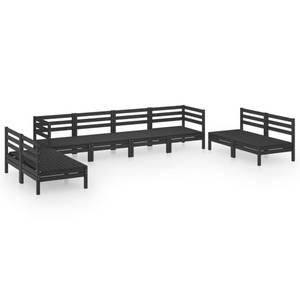 Garten-Lounge-Set Schwarz - Massivholz - Holzart/Dekor - 64 x 63 x 64 cm