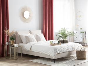 Lit double MELLE Beige - Crème - Largeur : 196 cm