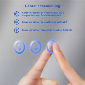 Badspiegel mit Bluetooth Lautsprecher Silber - Glas - 100 x 70 x 5 cm