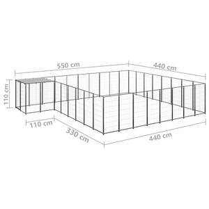 Hundekäfig 3011847 Schwarz - Tiefe: 550 cm