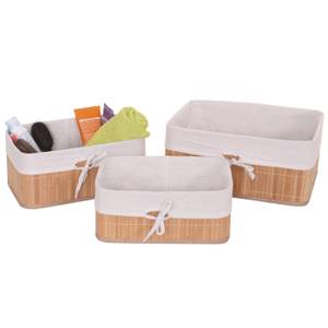 Boîte de rangement C21 (3 pcs) Marron - Blanc crème