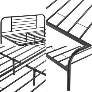 Metallbett Atammik Schwarz - Metall - 185 x 85 x 208 cm