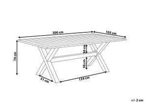 Gartentisch CASCAIS Grau - Metall - 105 x 74 x 200 cm