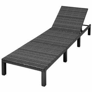 Liegestuhl 299320 Schwarz - Kunststoff - Polyrattan - 60 x 22 x 195 cm