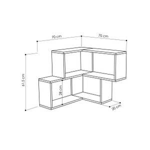 Regal CORNER -  Weiß Weiß - Holzwerkstoff - 70 x 62 x 20 cm