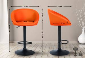 Tabouret de bar Davie Noir - Orange