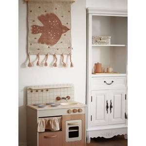 SWEET BIRDY déco murale Beige - Rose foncé - Fibres naturelles - Textile - 45 x 50 x 50 cm