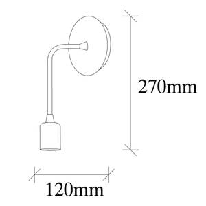 Wandleuchte Schwarz - Glas - 1 x 27 x 6 cm