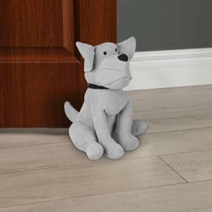 Türstopper Hund Schwarz - Grau - Naturfaser - Textil - 19 x 28 x 23 cm