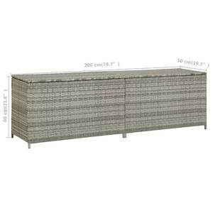 Garten-Aufbewahrungsbox Grau - Metall - Polyrattan - 200 x 60 x 200 cm