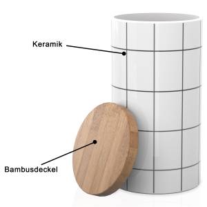 Vorratsdose Behälter aus Keramik 1000ml Weiß - Keramik - 10 x 19 x 10 cm