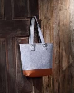 Filztasche Liv Braun - Grau - Textil - 45 x 68 x 13 cm