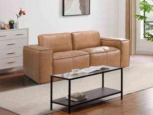 Couchgarnitur BERGONDI 2er-Set Braun - Echtleder - 99 x 76 x 235 cm