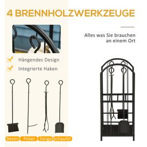 Kaminholzständer 842-206 Braun - Metall - 33 x 75 x 42 cm