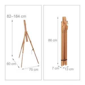 Feldstaffelei aus Buchenholz Braun - Holzwerkstoff - Metall - 75 x 184 x 60 cm