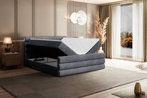 Boxspringbett CELESTIA-Z Steingrau - Breite: 140 cm - H3