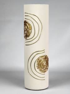 Vase en verre peint à la main Beige - Verre - 12 x 40 x 12 cm