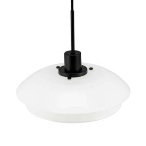 Lampe à suspension DL31 Noir - Verre blanc - Blanc