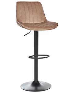 Tabouret rotatif DUBROVNIK Noir - Marron - Marron clair - Textile