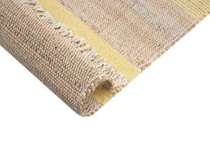 Tapis tressé TALPUR Beige - Crème - Bleu pétrole - Jaune