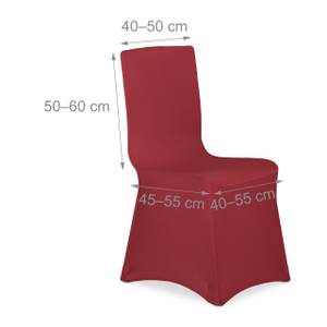 Housse de chaise lot de 12 rouge foncé Rouge rubis