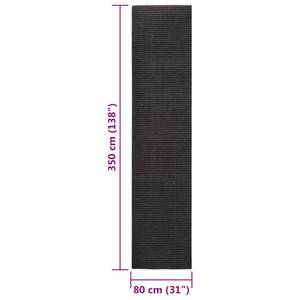 Tapis en sisal 3032244-1 Noir - 80 x 350 cm