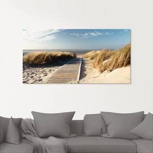 Glasbild Nordseestrand auf Langeoog 125 x 50 cm