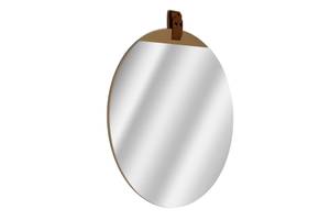 Miroir mural Stories of Reflection Marron - Cuir véritable - 83 x 76 x 1 cm