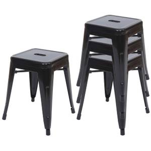 Hocker A73 (4er-Set) Schwarz