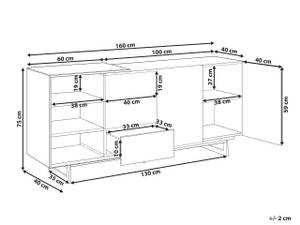 Sideboard FIORA Schwarz - Braun - Holzwerkstoff - 160 x 75 x 40 cm