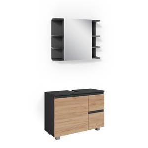 Mobilier de salle de bains J-Shape Gris - Chêne