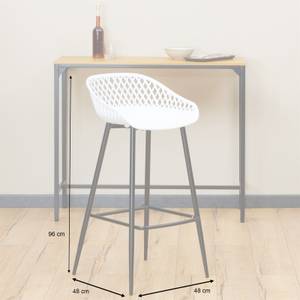 Tabourets IREK (Lot de 2) Noir - Blanc - Matière plastique - 48 x 96 x 48 cm