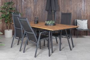 Gartenmöbel-Set Chan (5-teilig) Schwarz - Metall - 100 x 74 x 200 cm