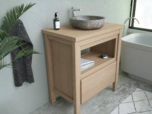 Einzelwaschtisch COSMOTI Beige - Holzwerkstoff - 45 x 87 x 80 cm