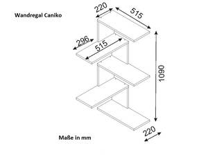 Wandregal Eckregal  Caniko Walnuss Braun - Holzwerkstoff - 52 x 109 x 22 cm