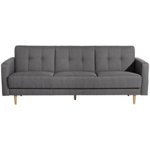 Jesper Sofa 3-Sitzer mit Bettfunktion Grau - Textil - Holz teilmassiv - 224 x 84 x 82 cm