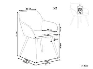 Esszimmerstuhl CASMALIA 2er Set Cremeweiß - Weiß