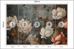 Fototapete Blumen PFLANZEN 3D Retro Stil 520 x 318 x 318 cm